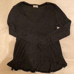 T.la Waffle knit peplum shirt
